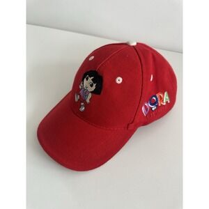 Dora the Explorer Red Embroidered  Kids Adjustable Cap Vintage NWOT